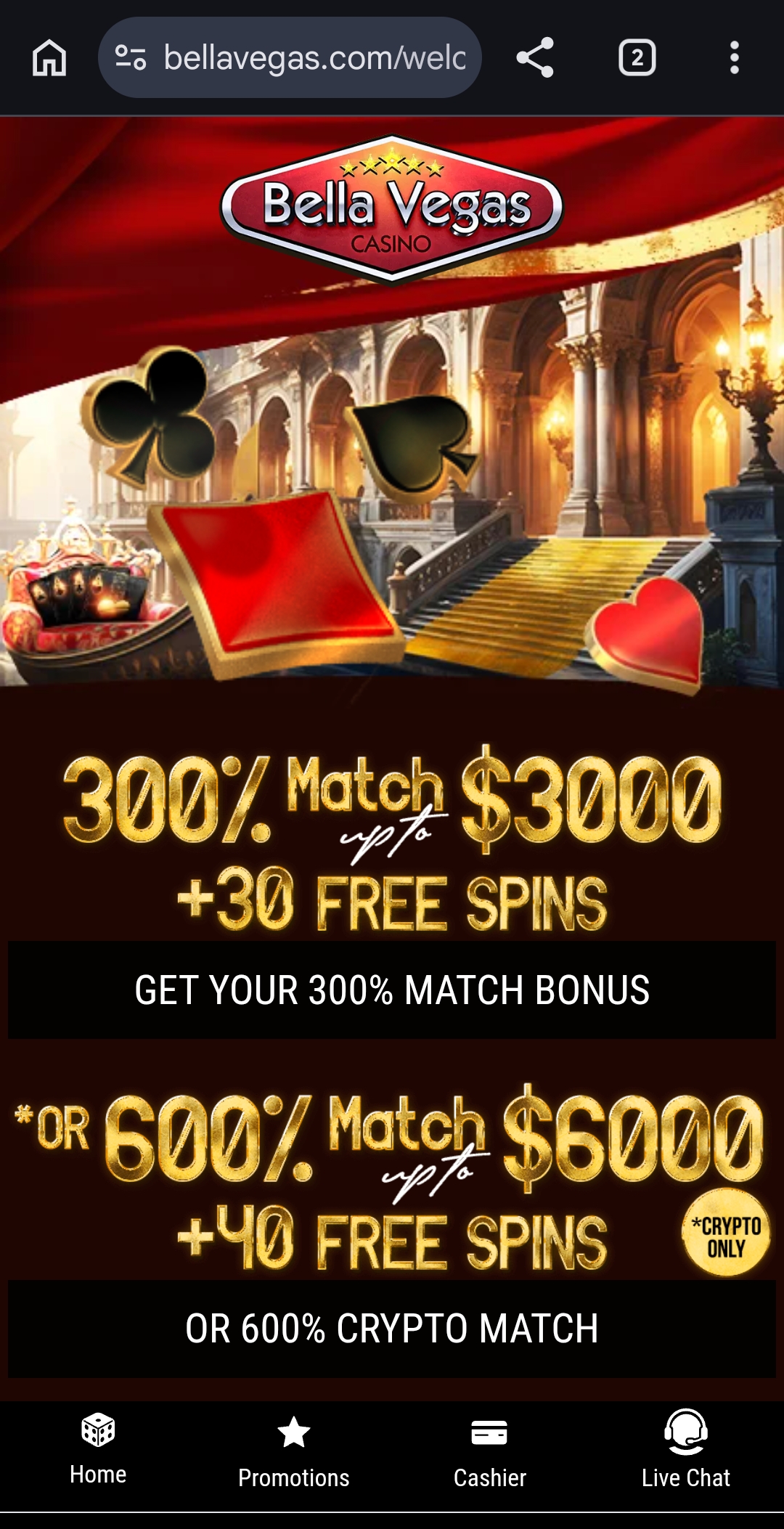 Bella Vegas 300% Welcome Bonus