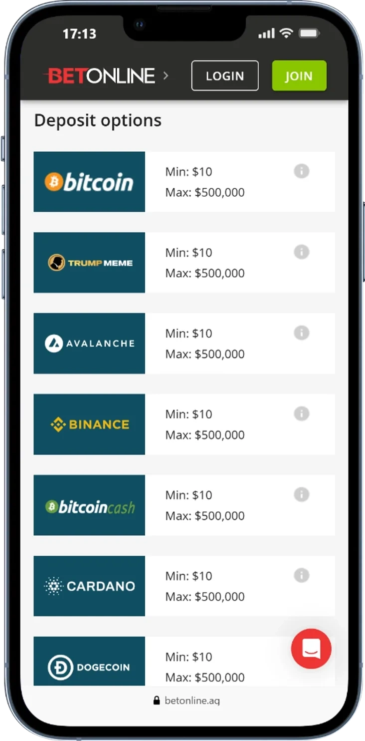 BetOnline Crypto Banking Options