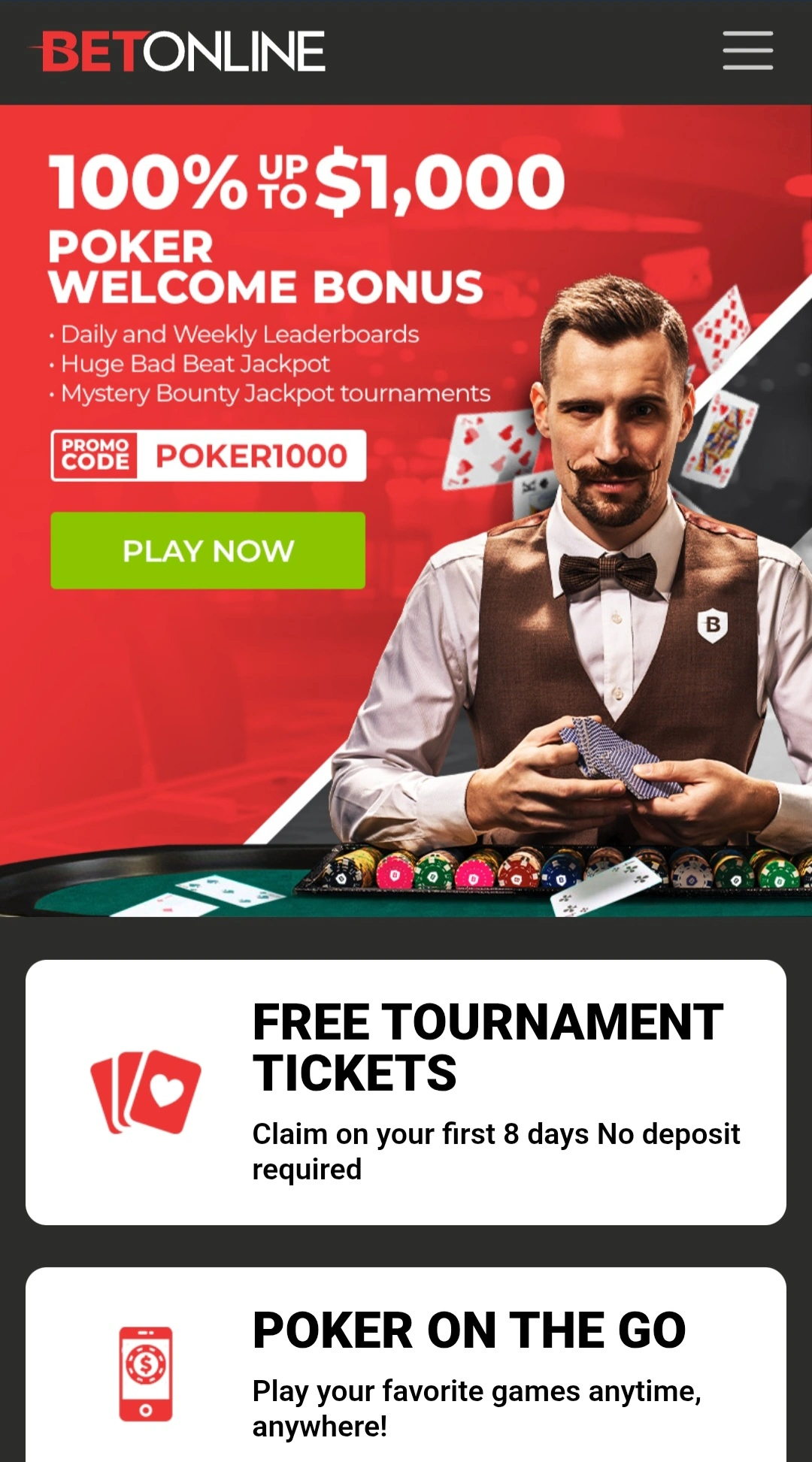 Mobile Poker Interface