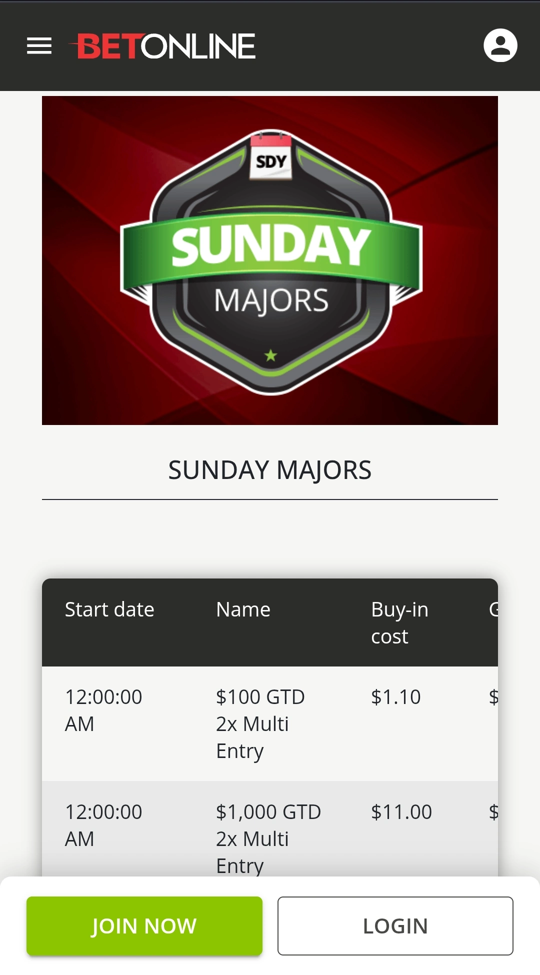 $100K Sunday Showdown Tournament