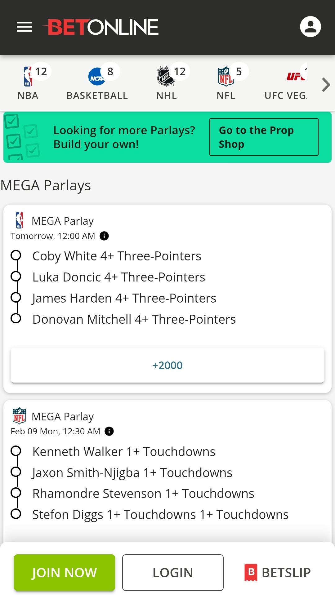 Same Game Parlays and Mega Parlays