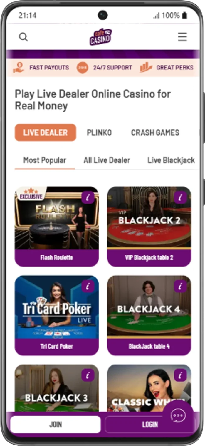 Cafe Casino Live Dealer
