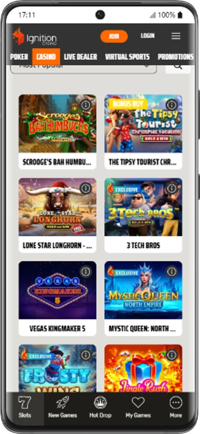 Ignition Slots with Hot Drop Jackpots