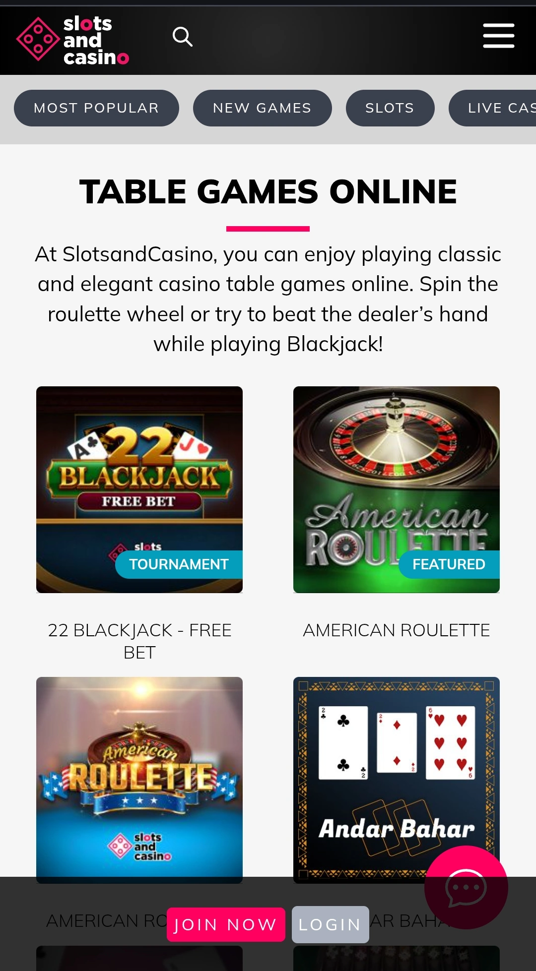 Multihand Blackjack tables